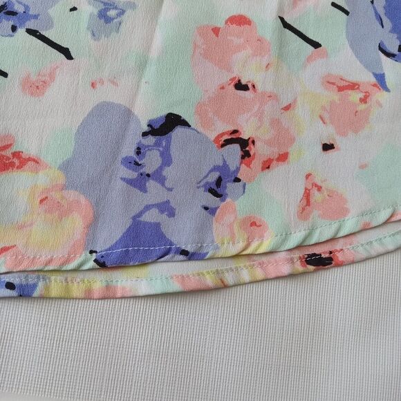 Adam Levine Colorful Pastel Flowers Lightweight Sleeveless Blouse Women's Large - Picture 12 of 12